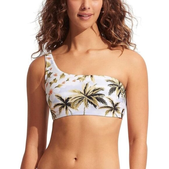 Seafolly Women's One Shoulder Bandeau Bikini Top Swimsuit Size: 6 NWT - Picture 1 of 3